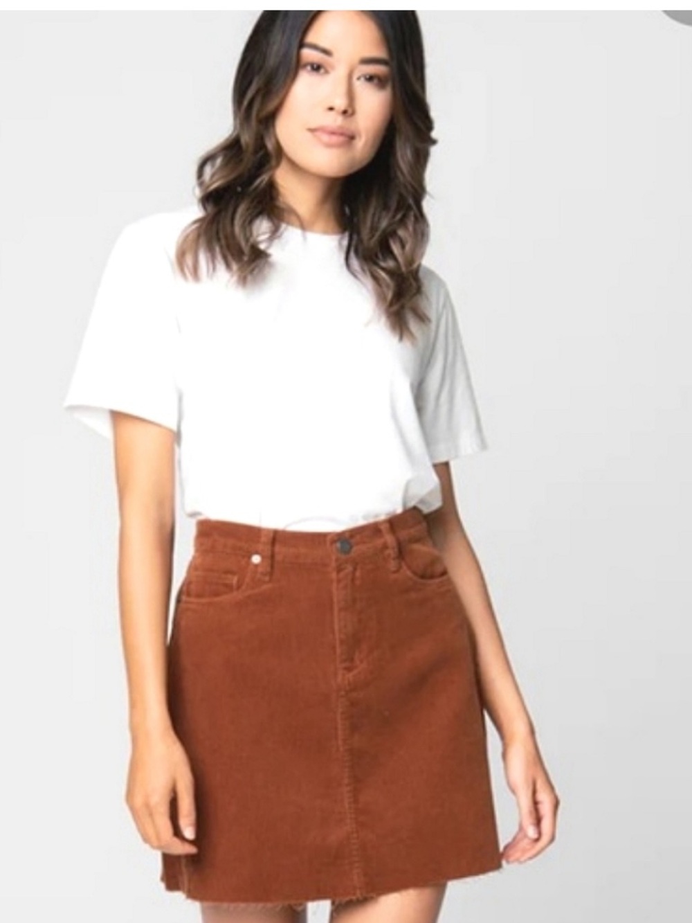 Blank NYC Rust Brown Corduroy Skirt